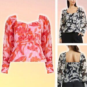 NWT FRENCH CONNECTION Ally Dinah Sweetheart Neck Top Sz 6 Rosebloom